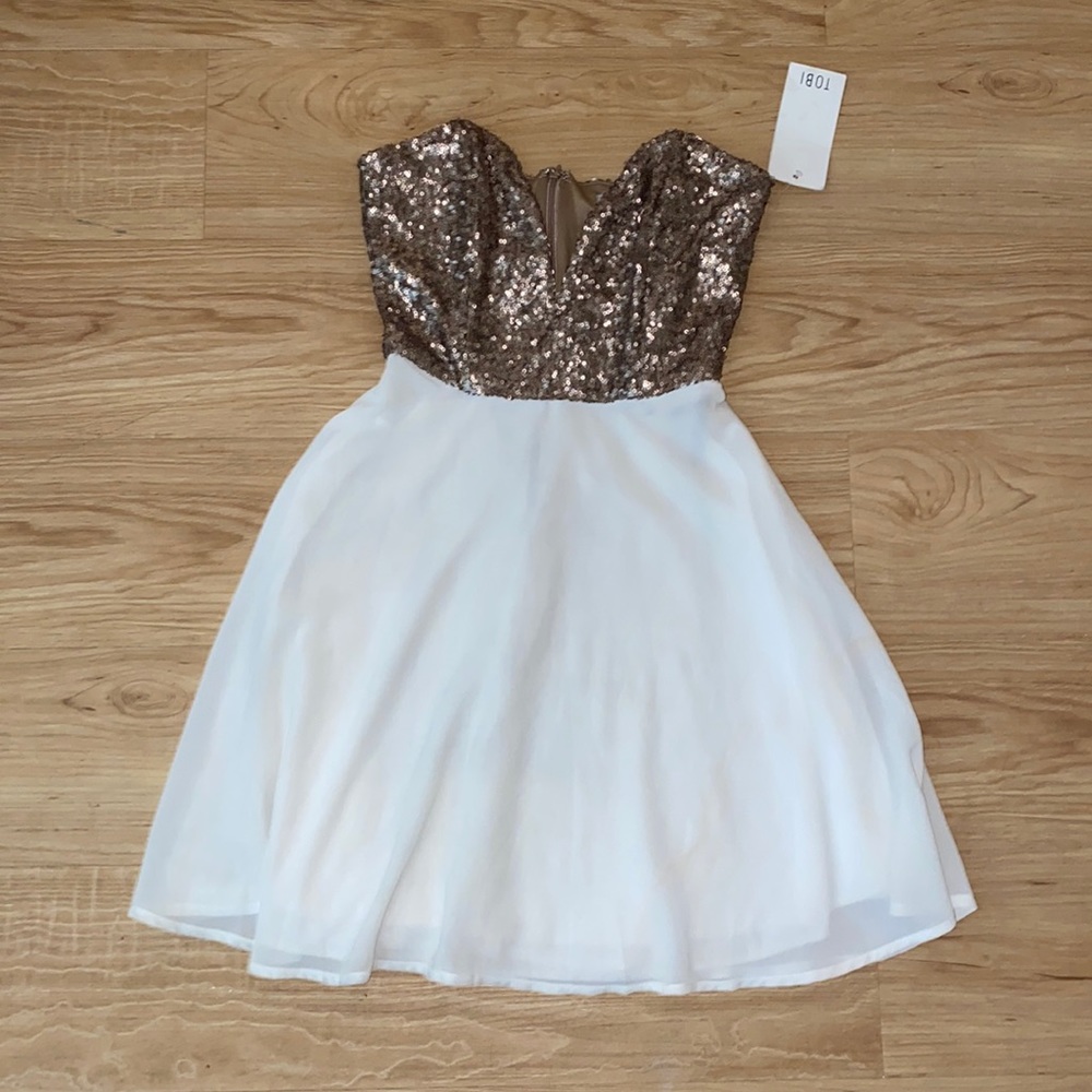 Gold and White Cocktail Dress